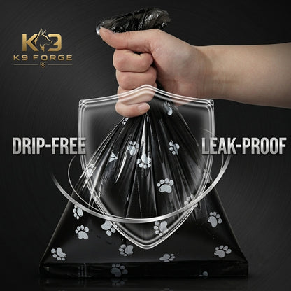 Dog poop bags leak-proof and drip-free – thick black waste bags for large dogs on walks