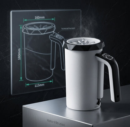 Electric dog paw cleaner cup dimensions 160x180mm – water filtration system technical precision design