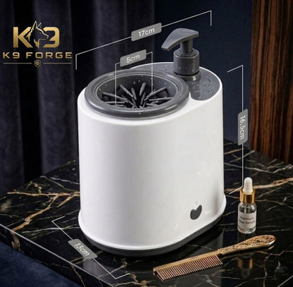 Electric dog paw washer with built-in soap dispenser – 17x13x16.5cm silicone brush auto spin white