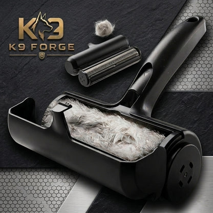 K9 Forge reusable pet hair remover roller black – lint-free dog and cat fur remover for couch and furniture