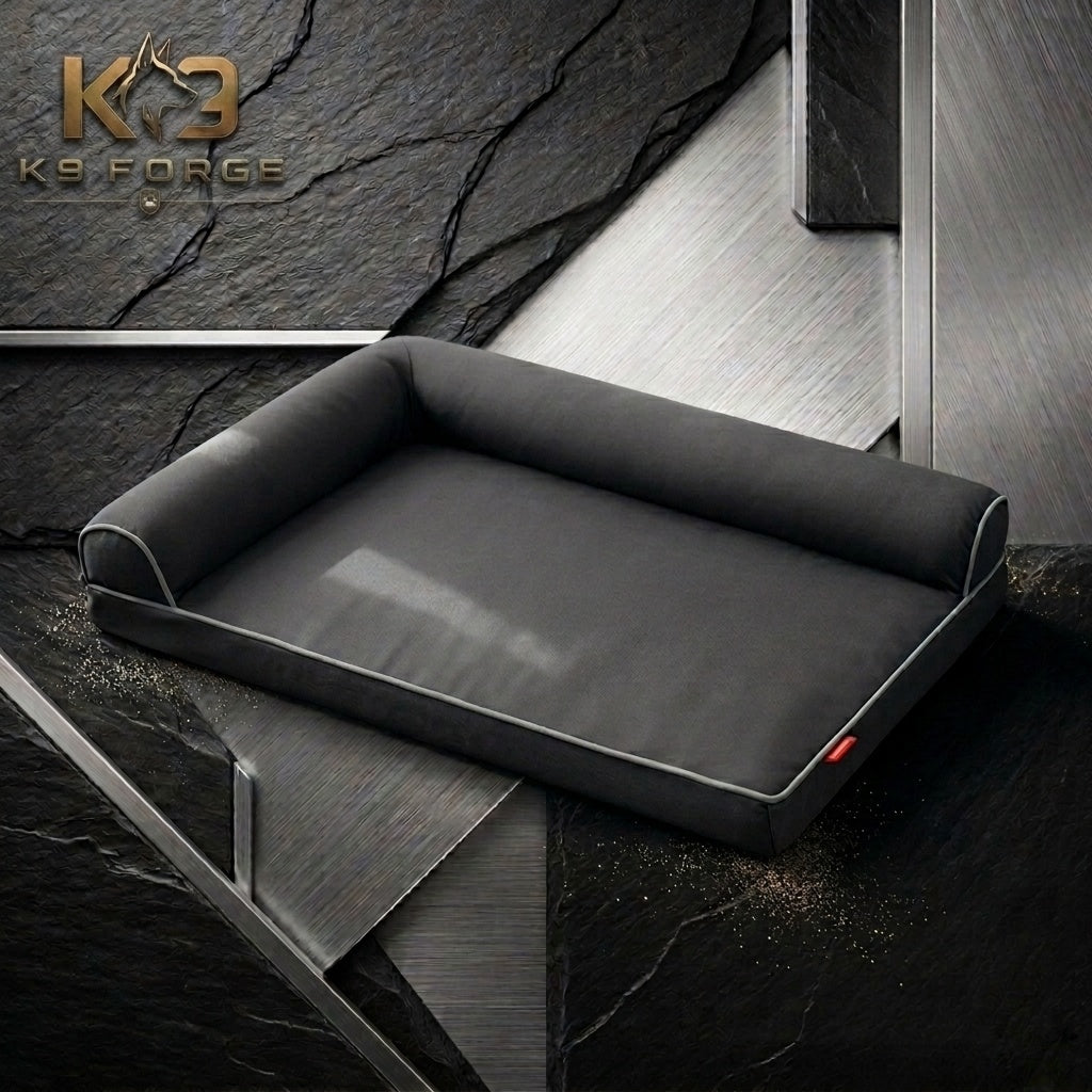 Large dog sofa bed black charcoal – orthopedic bolster bed with removable washable cover
