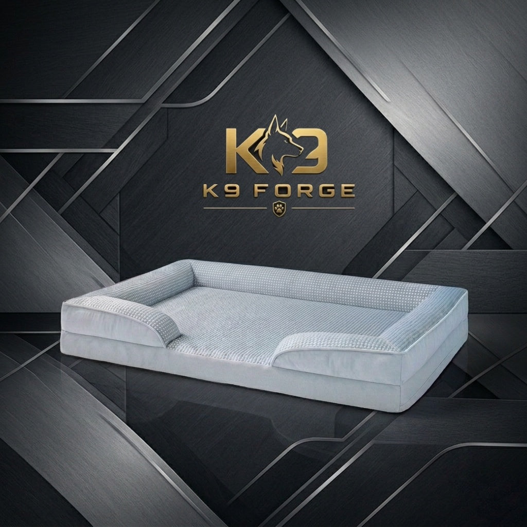 Orthopedic dog bed gel memory foam with bolster sides – washable large dog bed with non-slip bottom