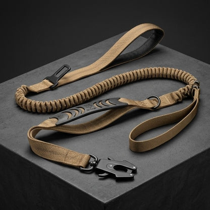 Heavy Duty Dog Leash — Tactical Bungee, QD Frog Buckle, Shock Absorbing, Padded Handle | K9 Training Leash for Large Dogs | K9 Forge