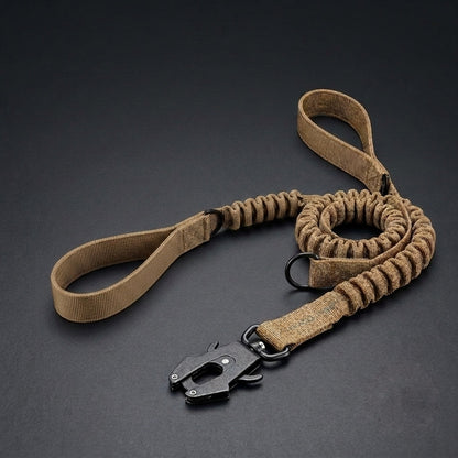 Heavy Duty Dog Leash — Tactical Bungee, QD Frog Buckle, Shock Absorbing, Padded Handle | K9 Training Leash for Large Dogs | K9 Forge