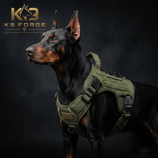 No Pull Dog Harness — Tactical Military K9 Vest, MOLLE, Waterproof, Reflective | German Shepherd, Malinois, Large Breeds | K9 Forge