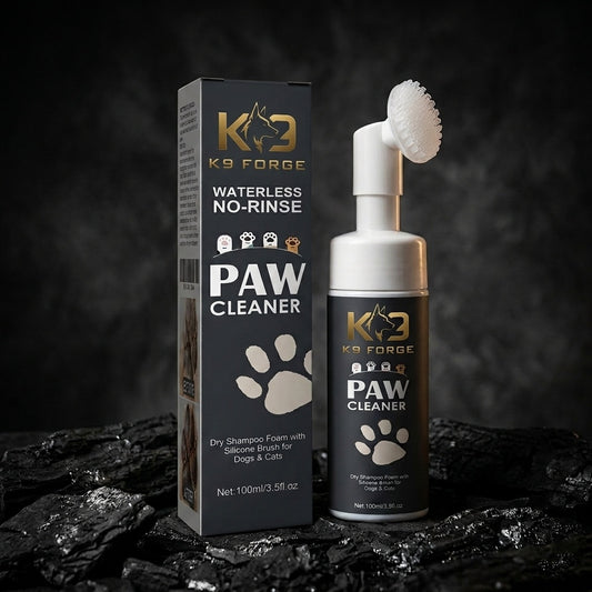 Waterless no-rinse dog paw cleaner foam with silicone brush – 100ml dry shampoo for dogs and cats